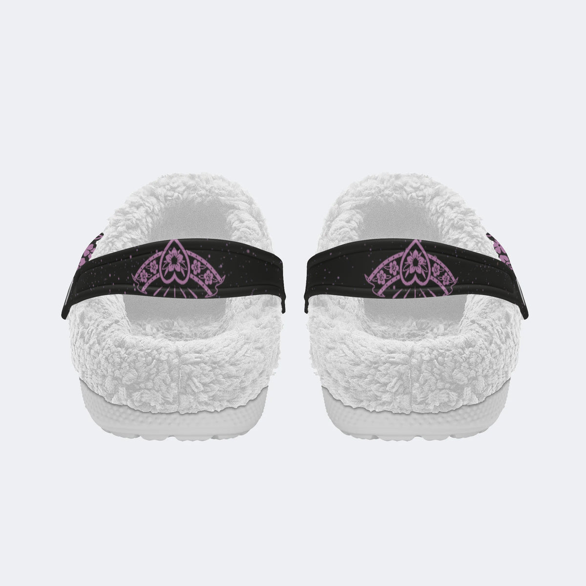 Death Moth Vintage Print - Fur Lined Slippers/Sandals