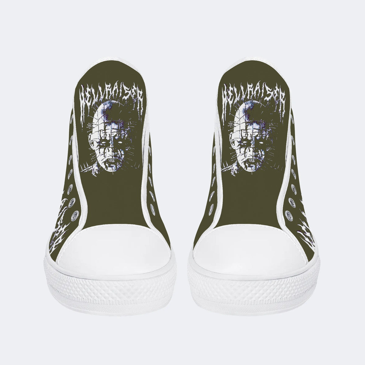 Unisex Black Metal Pinhead Print - High Top Canvas