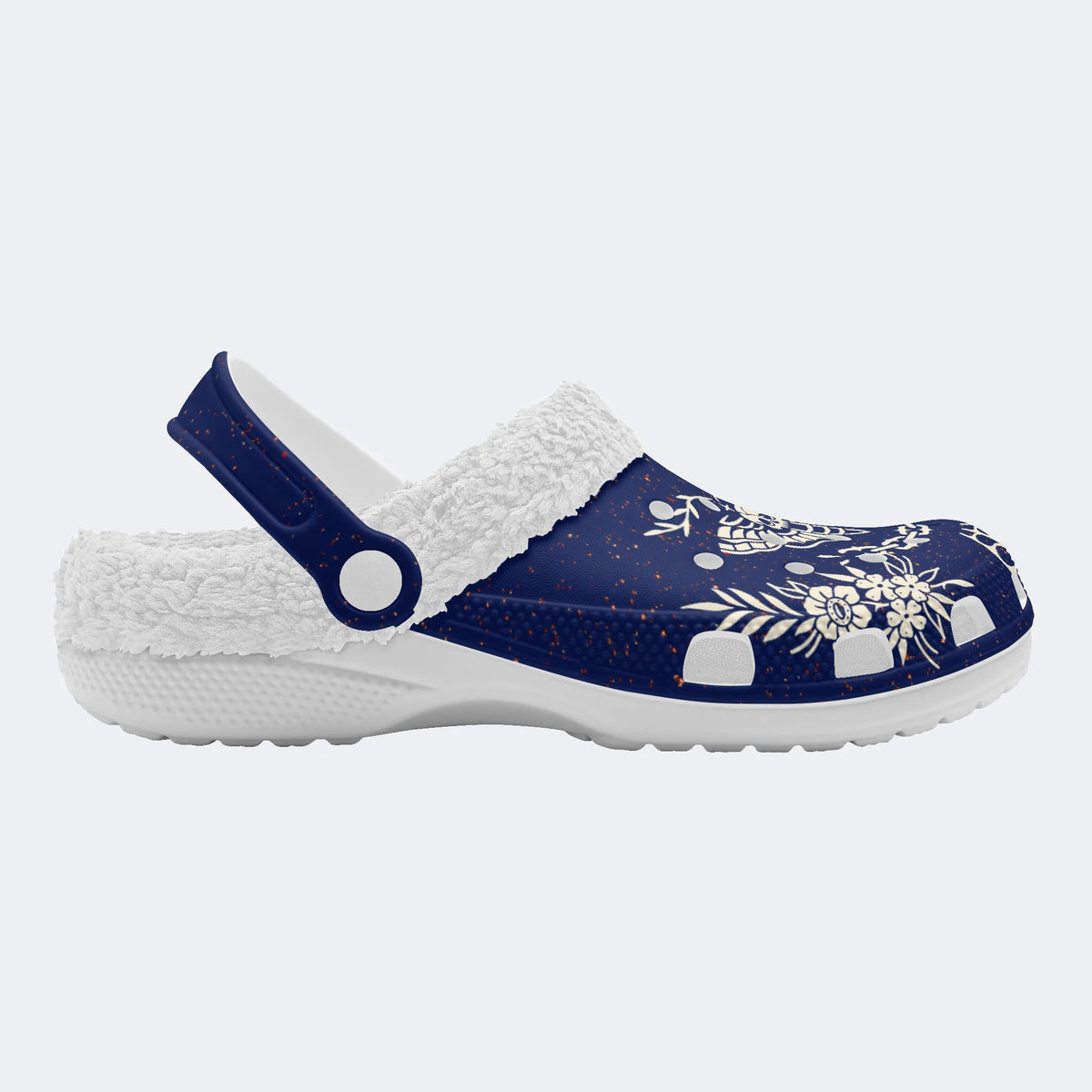 Death Moth Vintage Print - Fur Lined Slippers/Sandals