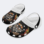 Traditional Bats Print - Fur Lined Slippers/Sandals