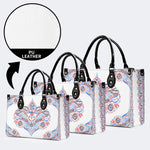 Classic Watercolor Moth Print - Leather Handbag