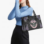 Death Moth Vintage Print - Leather Handbag