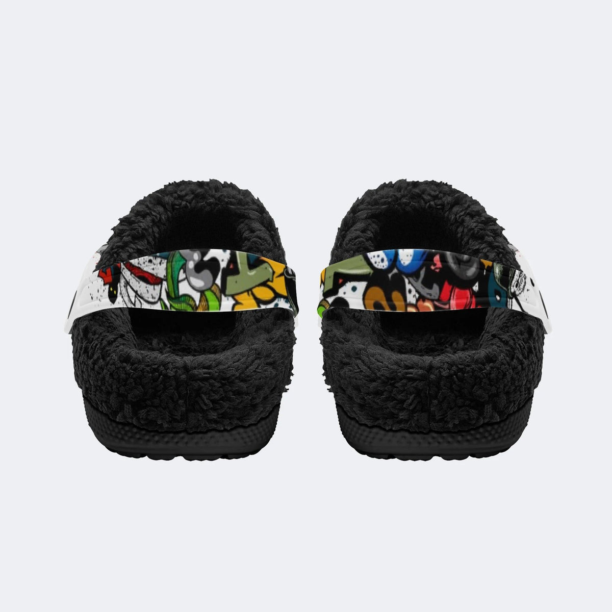 Wild Letter Graffiti - Fur Lined Slippers/Sandals