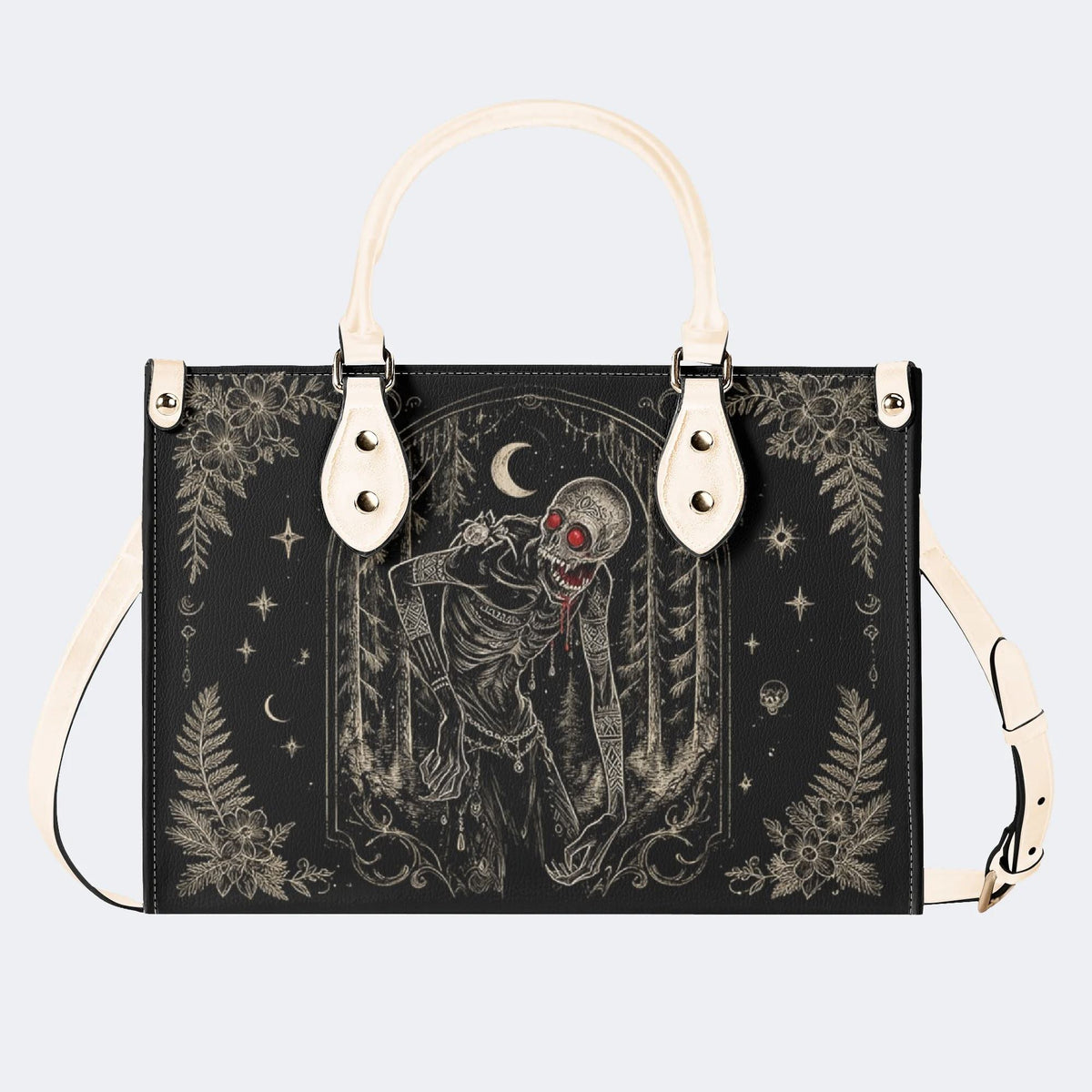 Undead Skeleton Moon Forest Print Handbag Factory Direct Sales