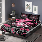 Pumpkin Witch Kitten Print - Three Piece Bedding Set