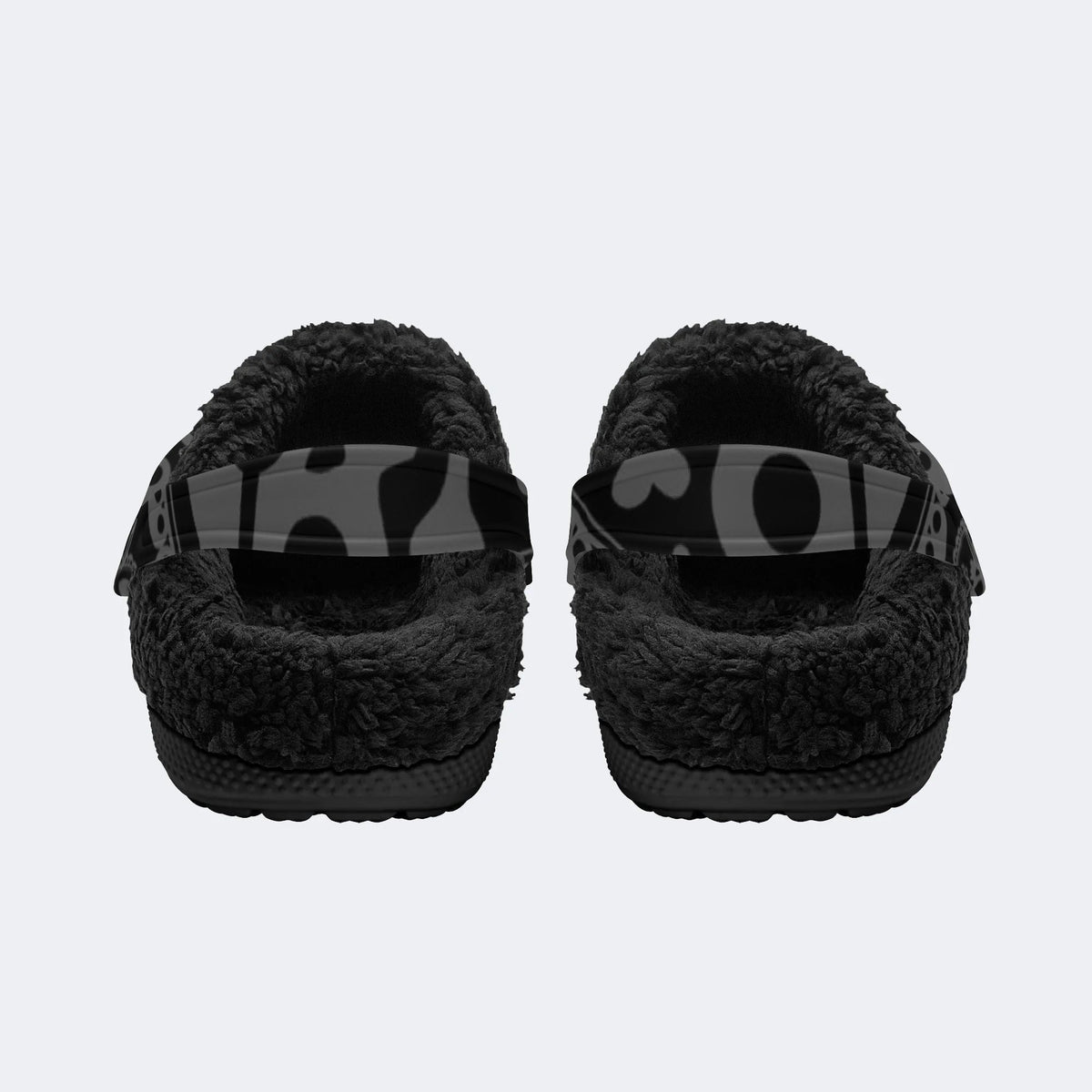 Grey Sugar Skull - Fur Lined Slippers/Sandals