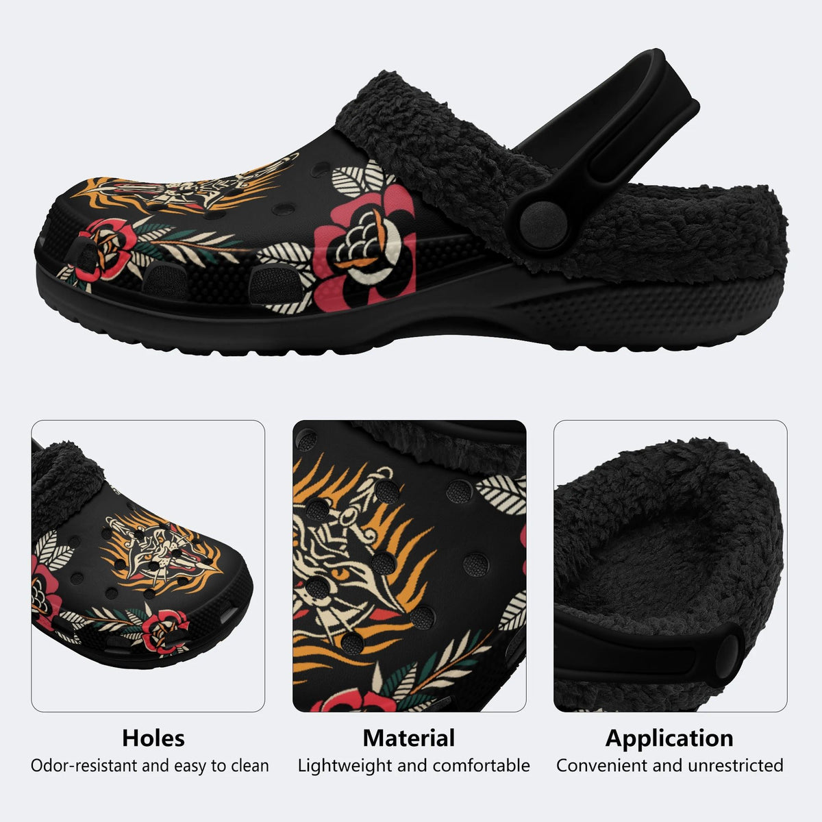 Angry Panther Art Print - Fur Lined Slippers/Sandals