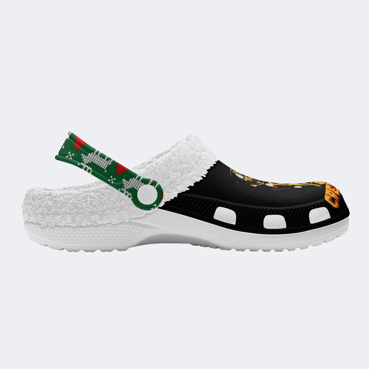 Horror Movie Vintage Graphic Print - Fur Lined Slippers/Sandals