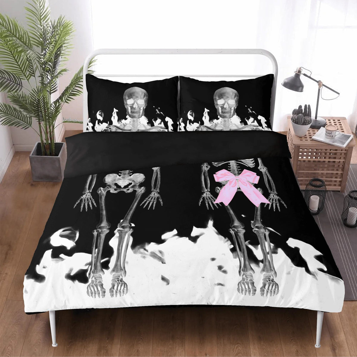 Gothic Skull Print - Three Piece Bedding Set