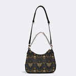 Starry Sky And Moth Print - Leather Crossbody Bag