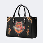Shake Hands Print - Leather Handbag