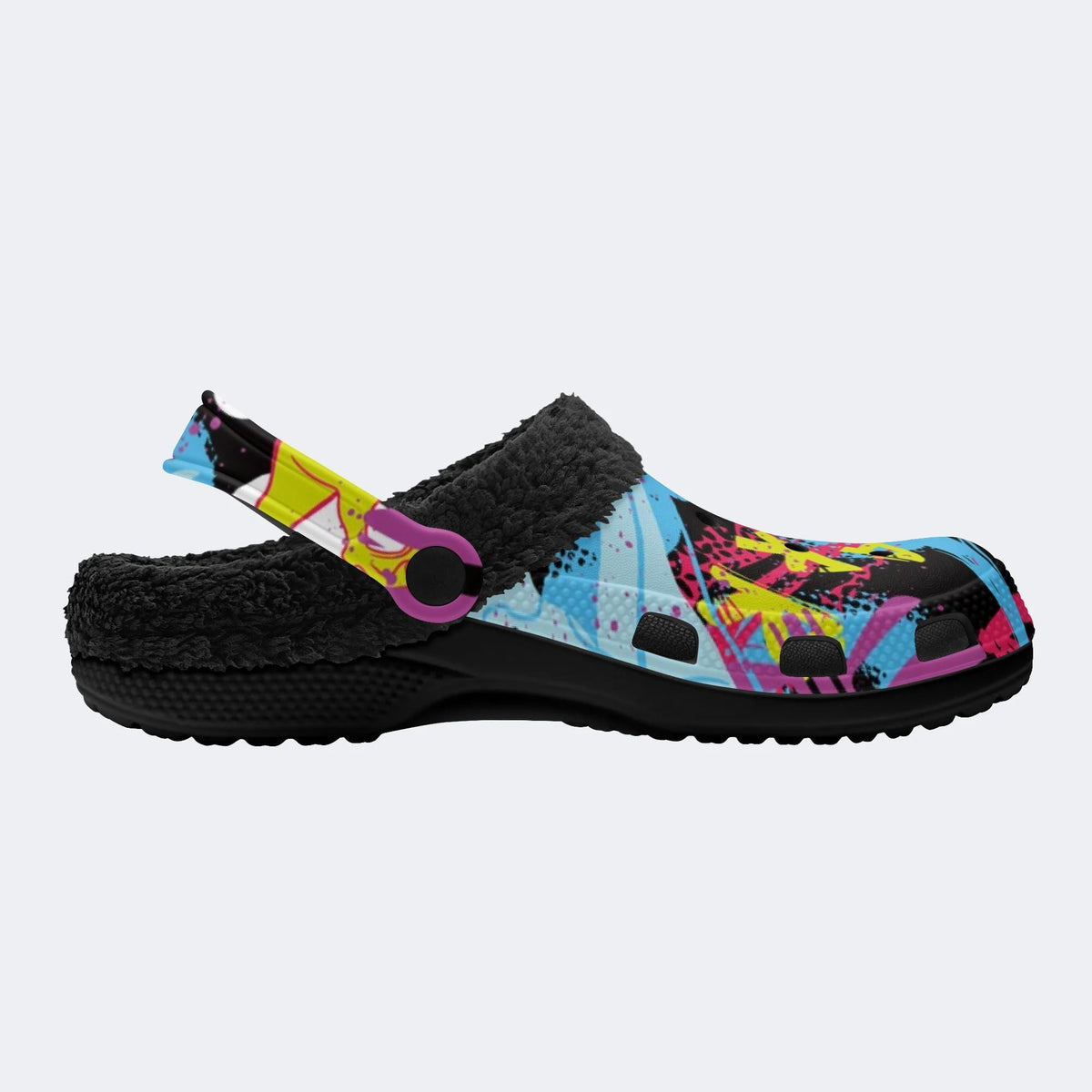 Colorful Graffiti Art - Fur Lined Slippers/Sandals