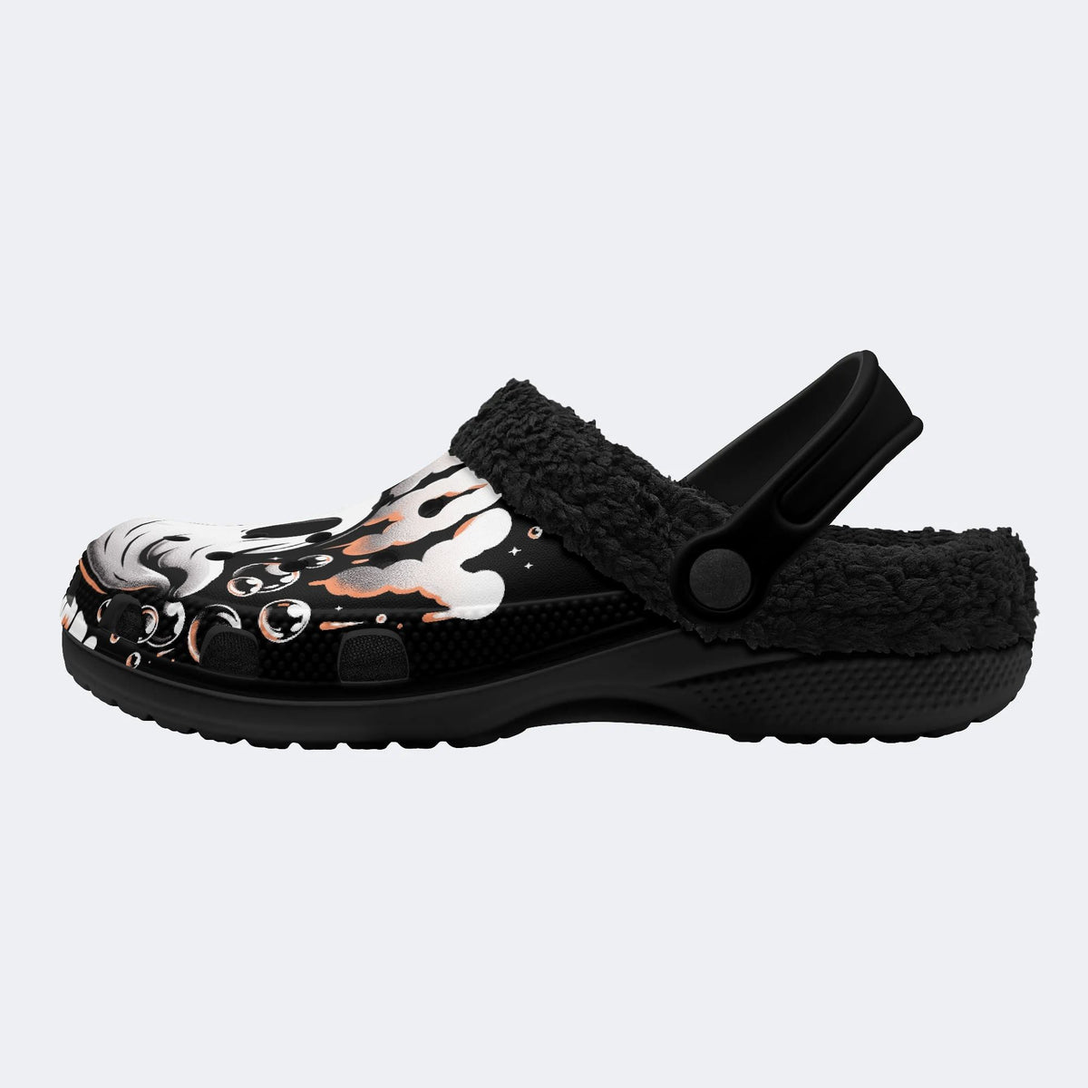 Dark Ghost Bubble - Fur Lined Slippers/Sandals