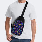 Neon Color Mushroom Print - Chest Bag