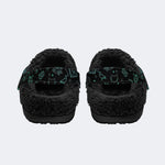 Teal Doodle Icons - Fur Lined Slippers/Sandals