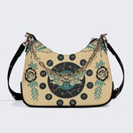 Green Death Moth Print - Leather Crossbody Bag