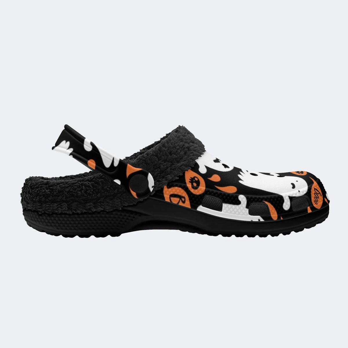 Halloween Boo Ghost - Fur Lined Slippers/Sandals