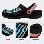 Blue Gradient Skeleton Toes Skull - Fur Lined Slippers/Sandals