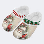 Funny Santa Claus Print - Fur Lined Slippers/Sandals