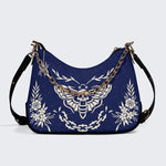 Classic Death Moth Vintage Print - Leather Crossbody Bag