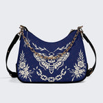 Classic Death Moth Vintage Print - Leather Crossbody Bag