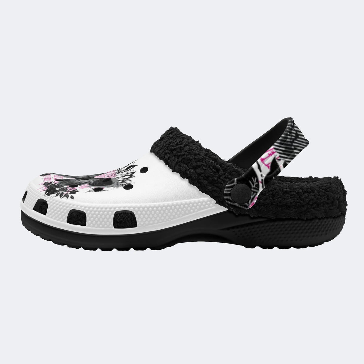 Gothic Dark Butterfly - Fur Lined Slippers/Sandals