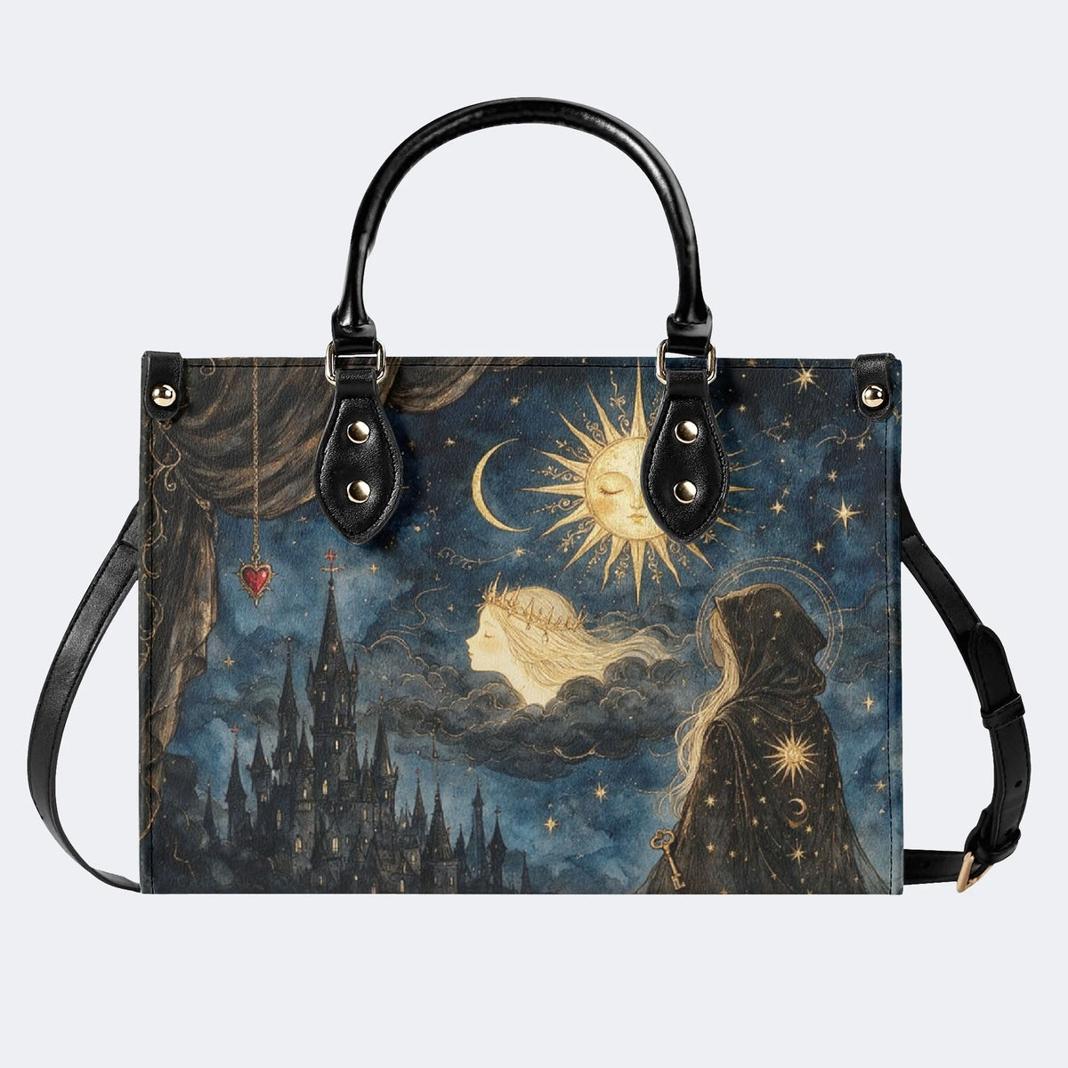 Star Moon Castle Figure Print Handbag Factory Direct Sales