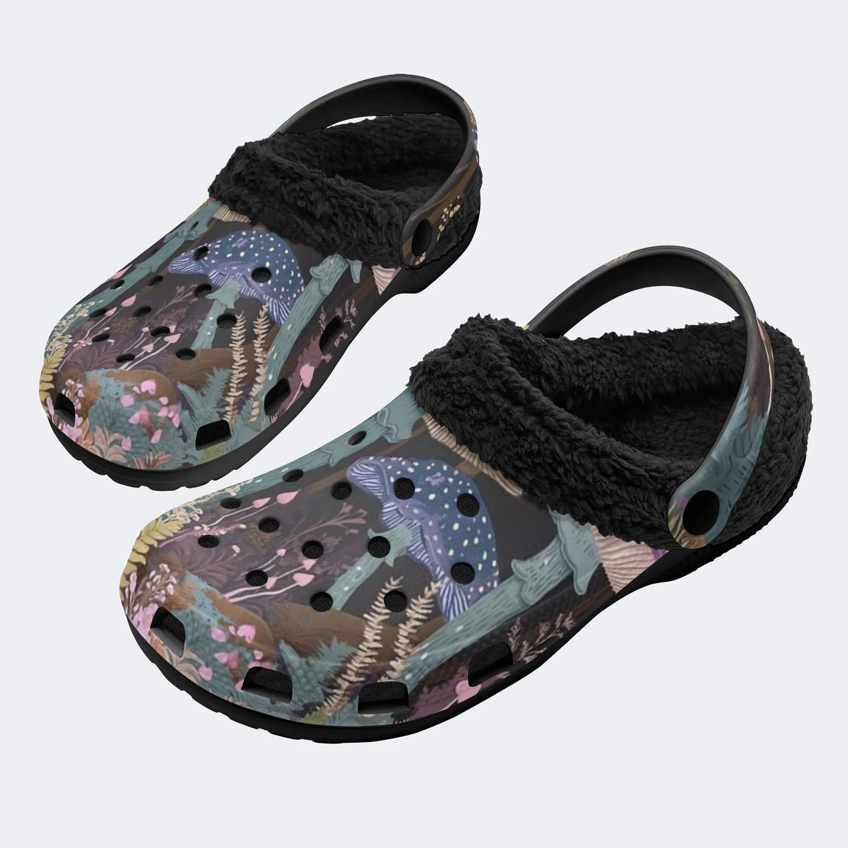 Dark Forest Mushroom - Fur Lined Slippers/Sandals