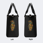 Vintage Snake And Tiger Print - Leather Handbag