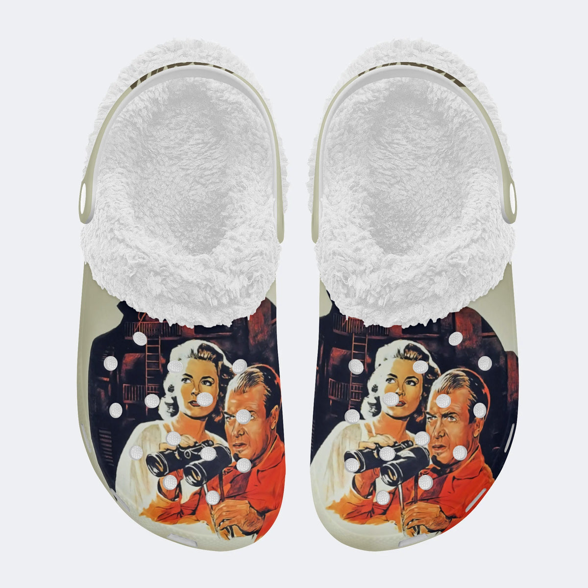 Horror Movie Vintage Graphic - Fur Lined Slippers