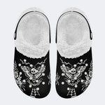 Death Moth Vintage Print - Fur Lined Slippers/Sandals