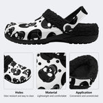 Gothic Skull Print - Fur Lined Slippers/Sandals