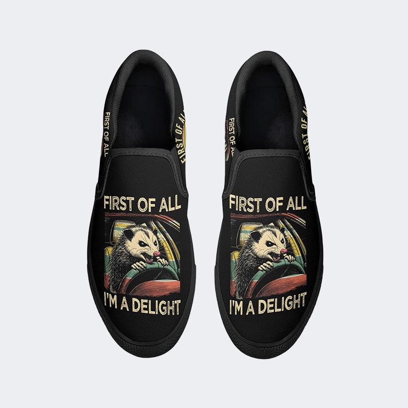 First Of All I'm A Delight Print - Slip On Shoes