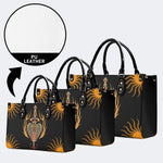 Horror Sword Snake Print - Leather Handbag