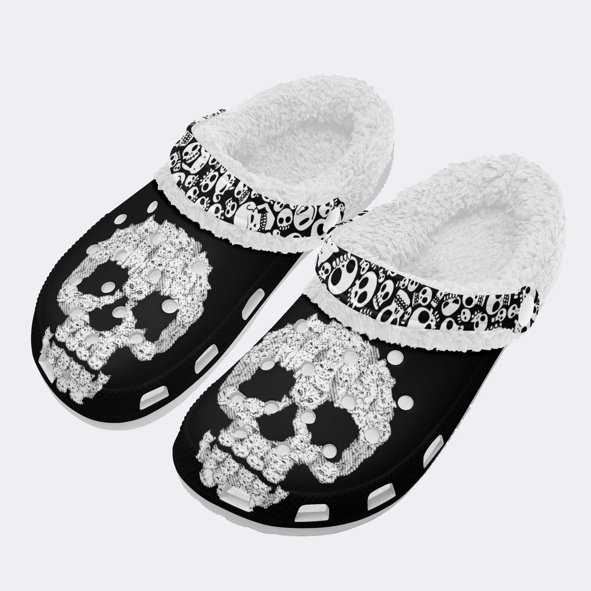 Vintage Kitty Skull Unisex - Fur Lined Slippers/Sandals