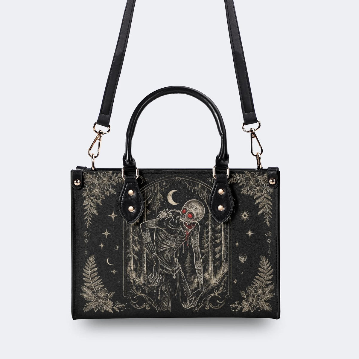 Undead Skeleton Moon Forest Print Handbag Factory Direct Sales