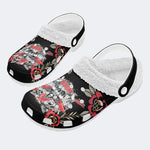 Rock Music Skull Art Print - Fur Lined Slippers/Sandals