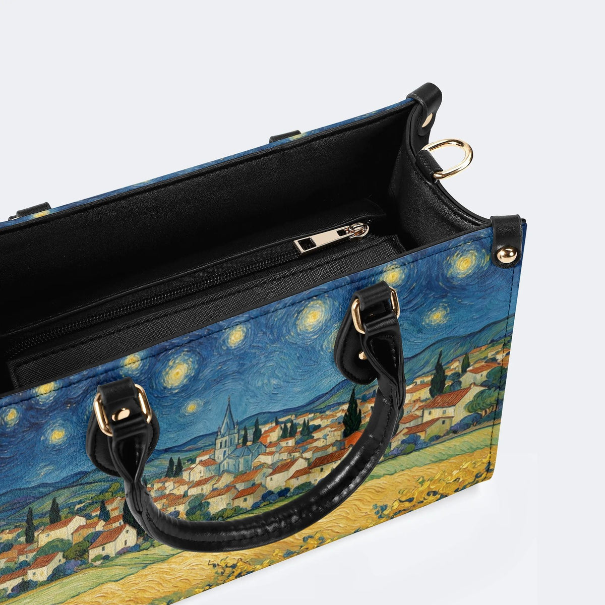 Van Gogh Starry Night Town Print Handbag Factory Direct Sales