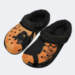 Midnight Cat - Fur Lined Slippers/Sandals