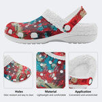 Unisex Ink Print - Fur Lined Slippers/Sandals