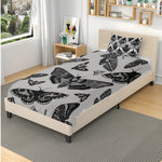 Dark Death Moth Print - Three Piece Bedding Set