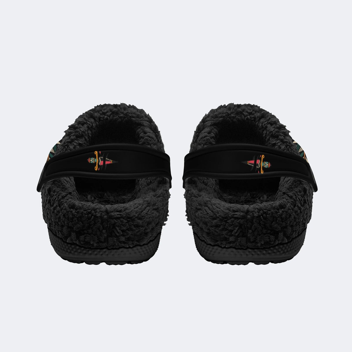 Horror Flower Skull Print - Fur Lined Slippers/Sandals