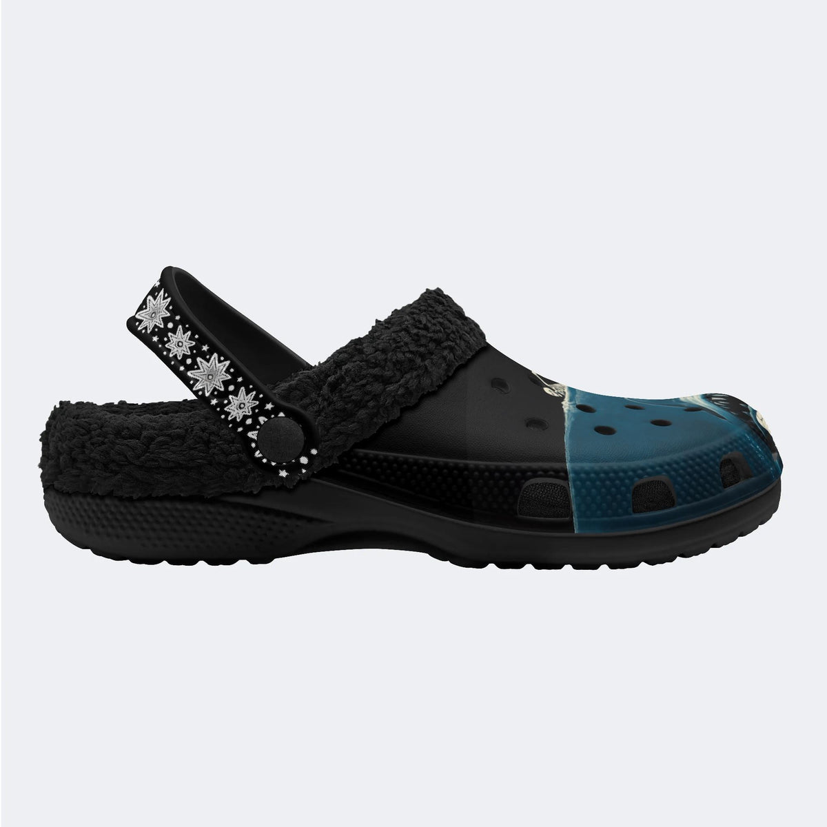 Shark And Skull - Fur Lined Slippers/Sandals