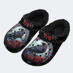 Vintage Crow Print - Fur Lined Slippers/Sandals
