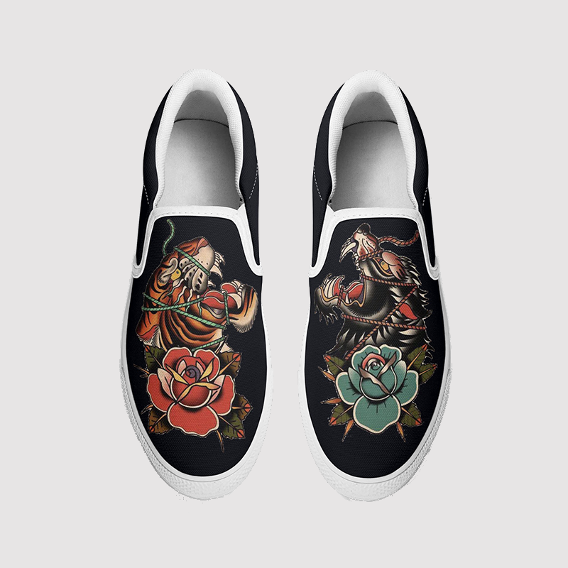 Bourd Floral&Animal Print Slip On Shoes