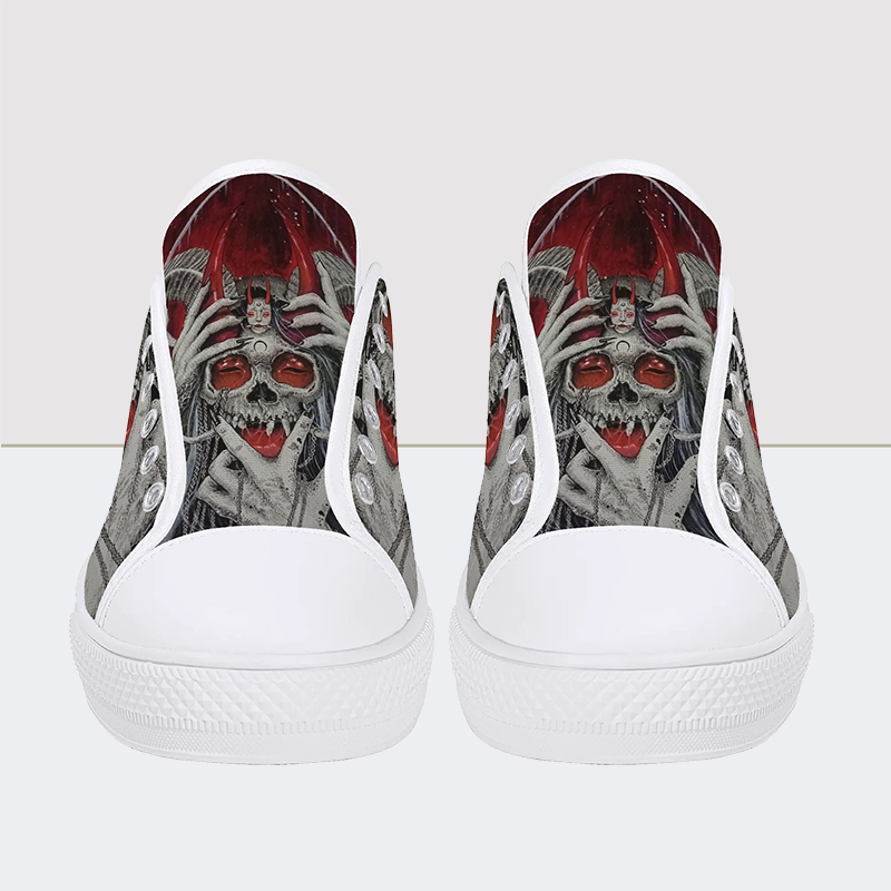 Replica Skull Low Top Canvas Shoes