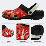 Anatomy Of Love Print- Fur Lined Slippers/Sandals