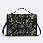 Dark Cottagecore Forest Animal Bones Print - Leather Satchel Bag