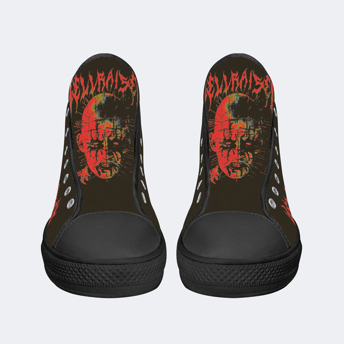 Unisex Black Metal Pinhead Print - High Top Canvas