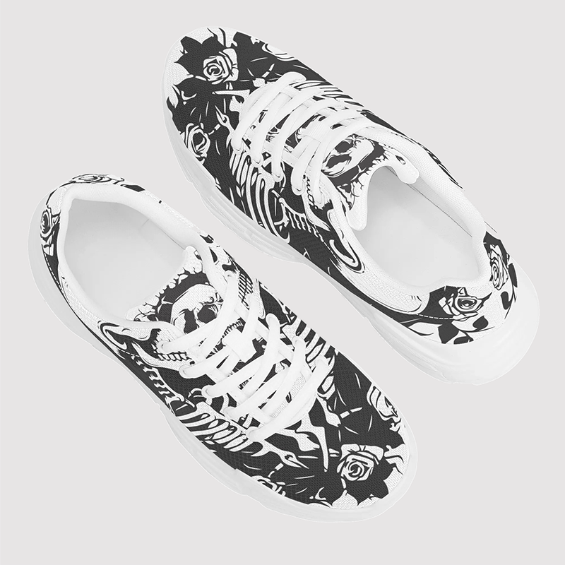 Klobige Sneakers mit Totenkopf-Print 